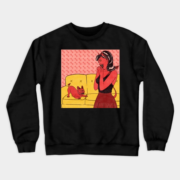 Demon Dog Crewneck Sweatshirt by classycreeps